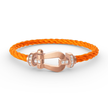 [Saipan]FORCE LARGE HORSESHOE HALF DIAMOND BRACELET - ROSE GOLD