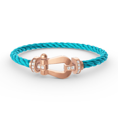 [Saipan]FORCE LARGE HORSESHOE HALF DIAMOND BRACELET - ROSE GOLD