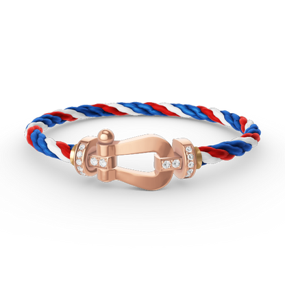 [Saipan]FORCE LARGE HORSESHOE HALF DIAMOND BRACELET - ROSE GOLD