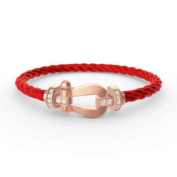 [Saipan]FORCE LARGE HORSESHOE HALF DIAMOND BRACELET - ROSE GOLD