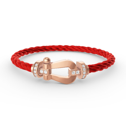 [Saipan]FORCE LARGE HORSESHOE HALF DIAMOND BRACELET - ROSE GOLD