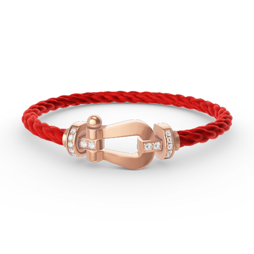 [Saipan]FORCE LARGE HORSESHOE HALF DIAMOND BRACELET - ROSE GOLD