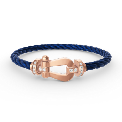 [Saipan]FORCE LARGE HORSESHOE HALF DIAMOND BRACELET - ROSE GOLD
