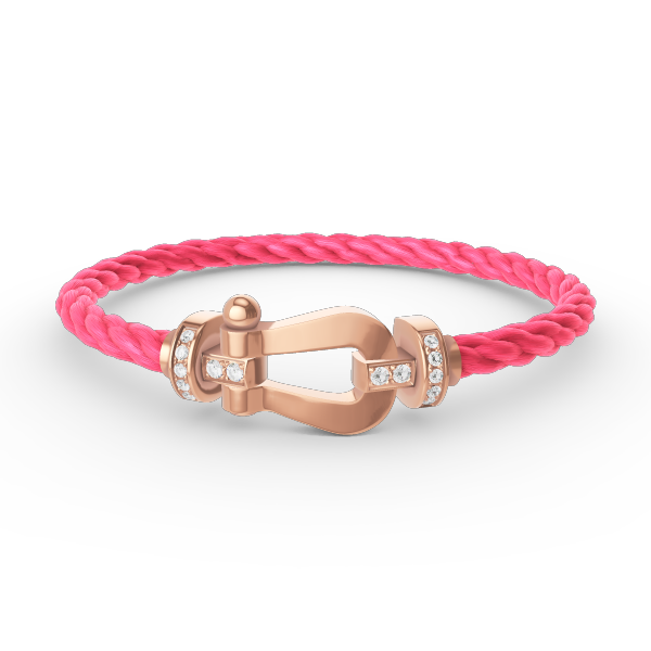 [Saipan]FORCE LARGE HORSESHOE HALF DIAMOND BRACELET - ROSE GOLD