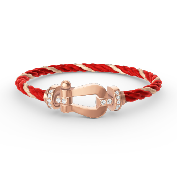 [Saipan]FORCE LARGE HORSESHOE HALF DIAMOND BRACELET - ROSE GOLD