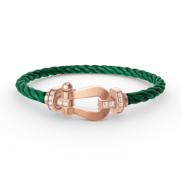 [Saipan]FORCE LARGE HORSESHOE HALF DIAMOND BRACELET - ROSE GOLD