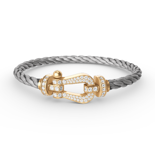 [Saipan]FORCE LARGE HORSESHOE FULL DIAMOND BRACELET - GOLD