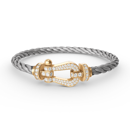 [Saipan]FORCE LARGE HORSESHOE FULL DIAMOND BRACELET - GOLD