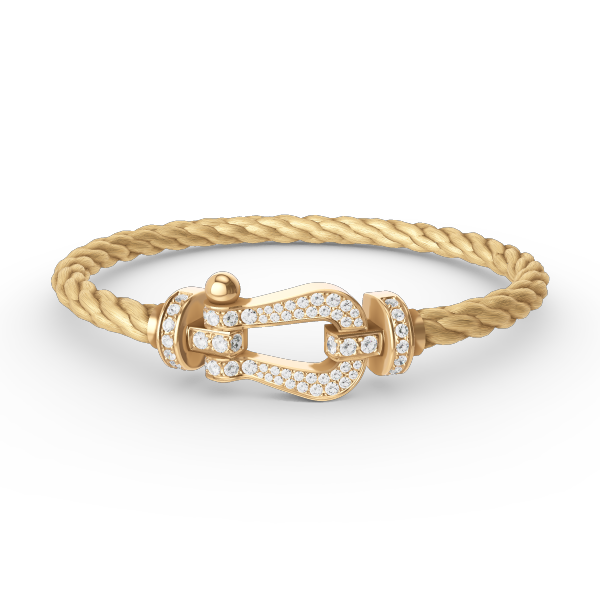 [Saipan]FORCE LARGE HORSESHOE FULL DIAMOND BRACELET - GOLD