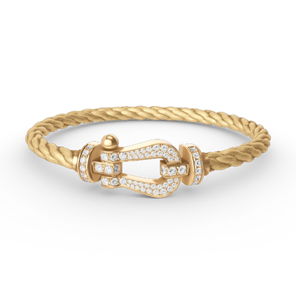 [Saipan]FORCE LARGE HORSESHOE FULL DIAMOND BRACELET - GOLD
