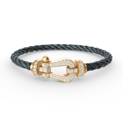 [Saipan]FORCE LARGE HORSESHOE FULL DIAMOND BRACELET - GOLD