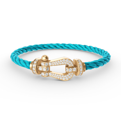 [Saipan]FORCE LARGE HORSESHOE FULL DIAMOND BRACELET - GOLD