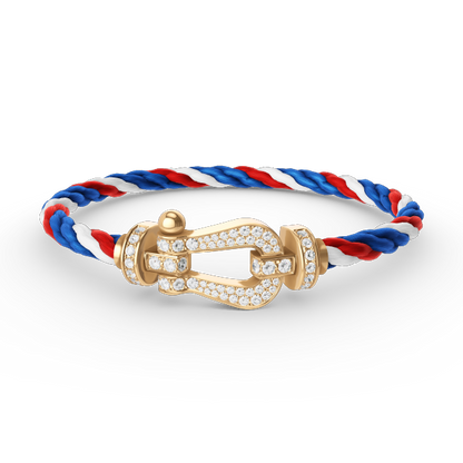 [Saipan]FORCE LARGE HORSESHOE FULL DIAMOND BRACELET - GOLD