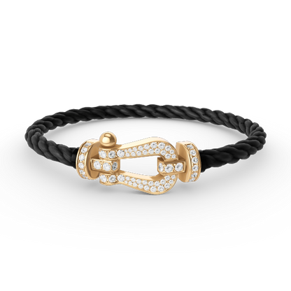[Saipan]FORCE LARGE HORSESHOE FULL DIAMOND BRACELET - GOLD