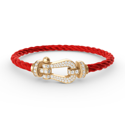 [Saipan]FORCE LARGE HORSESHOE FULL DIAMOND BRACELET - GOLD