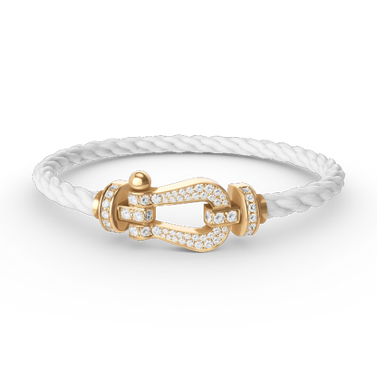 [Saipan]FORCE LARGE HORSESHOE FULL DIAMOND BRACELET - GOLD