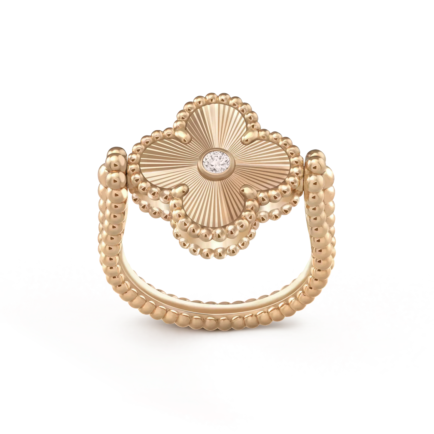 [Saipan]LUCKY CLOVER ROSE GOLD REVERSIBLE RING