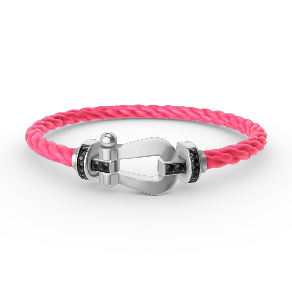[Saipan]FORCE LARGE HORSESHOE BLACK DIAMOND BRACELET - WHITE GOLD