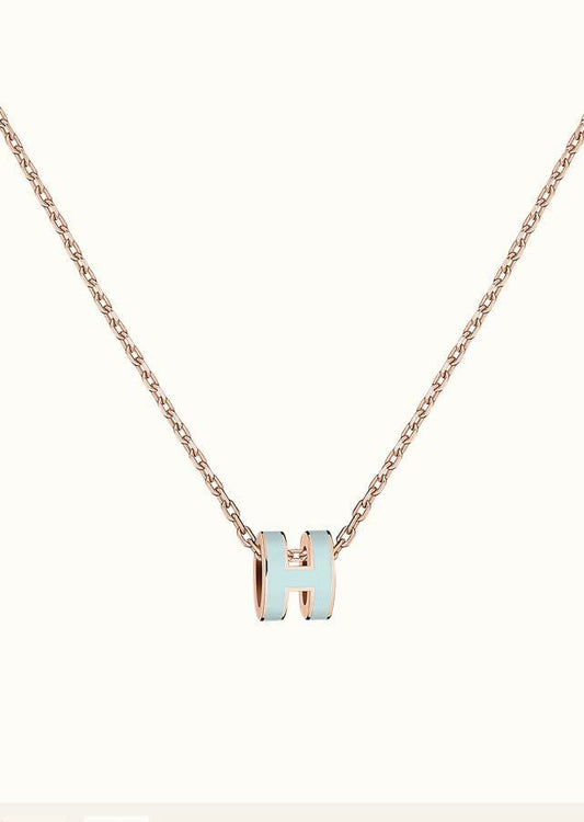 [Saipan]POP H LIGHT BLUE NECKLACE