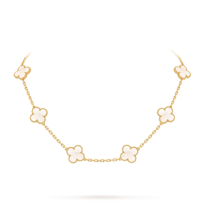 [Saipan]CLASSIC LUCKY 10-MOTIF CLOVER NECKLACE GOLD COLLECTION