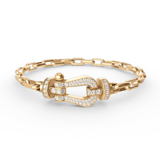 [Saipan]FORCE LARGE HORSESHOE CLASP METAL BRACELET
