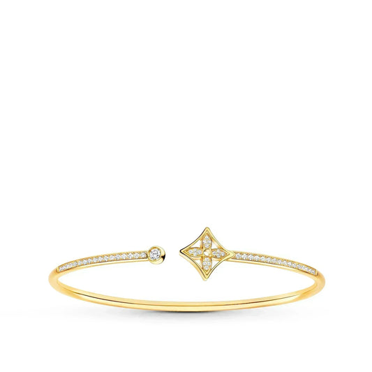 [Saipan]IDYLLE GOLD OPEN BRACELET DIAMOND PAVED