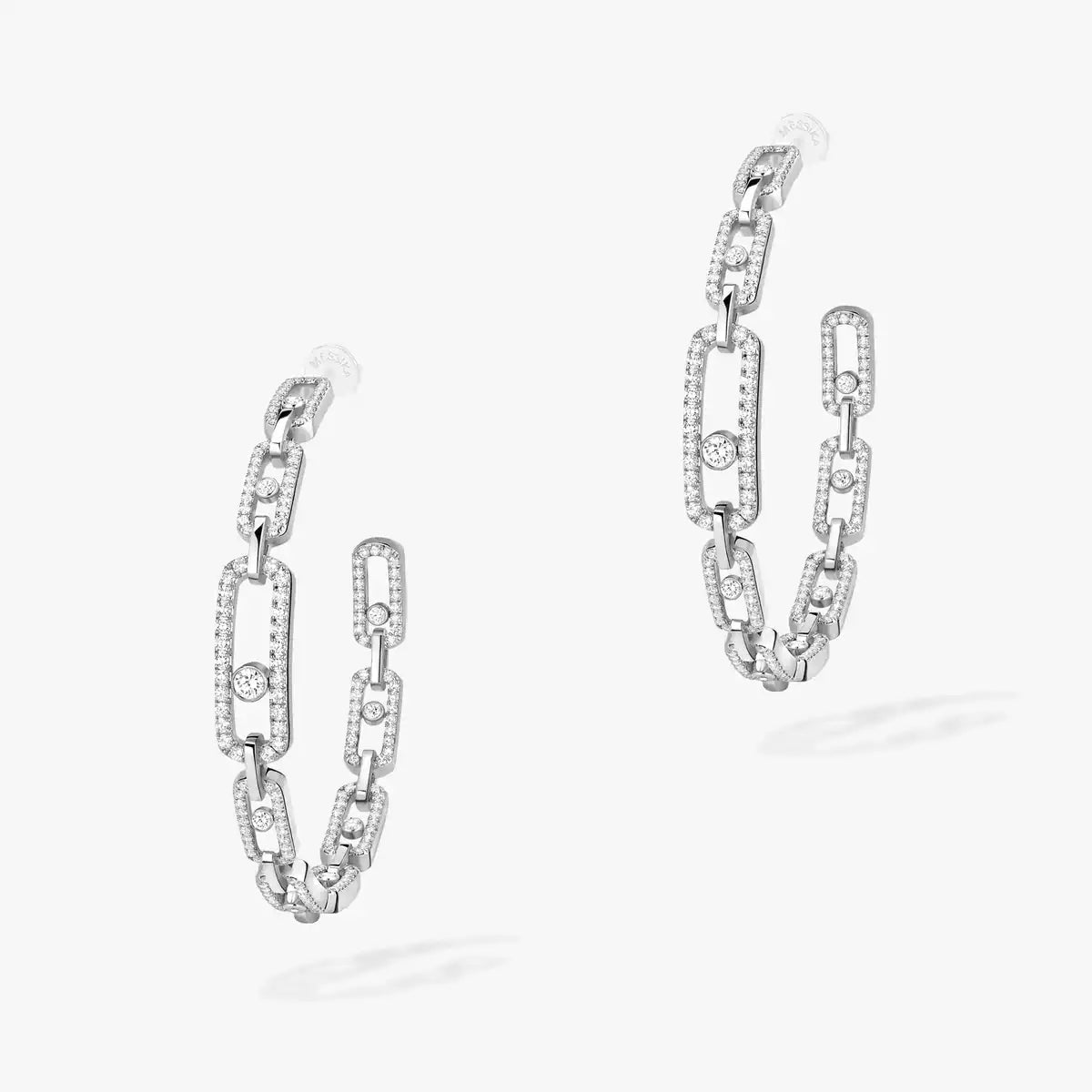 [Saipan]MOVE LINK KINETIC DIAMOND HOOP EARRINGS