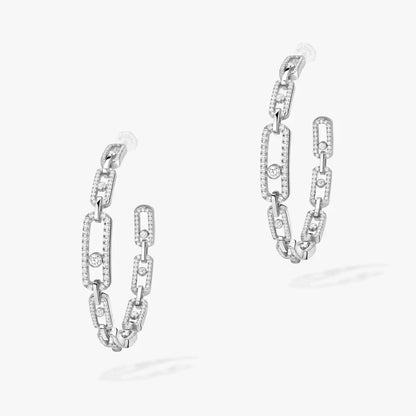 [Saipan]MOVE LINK KINETIC DIAMOND HOOP EARRINGS