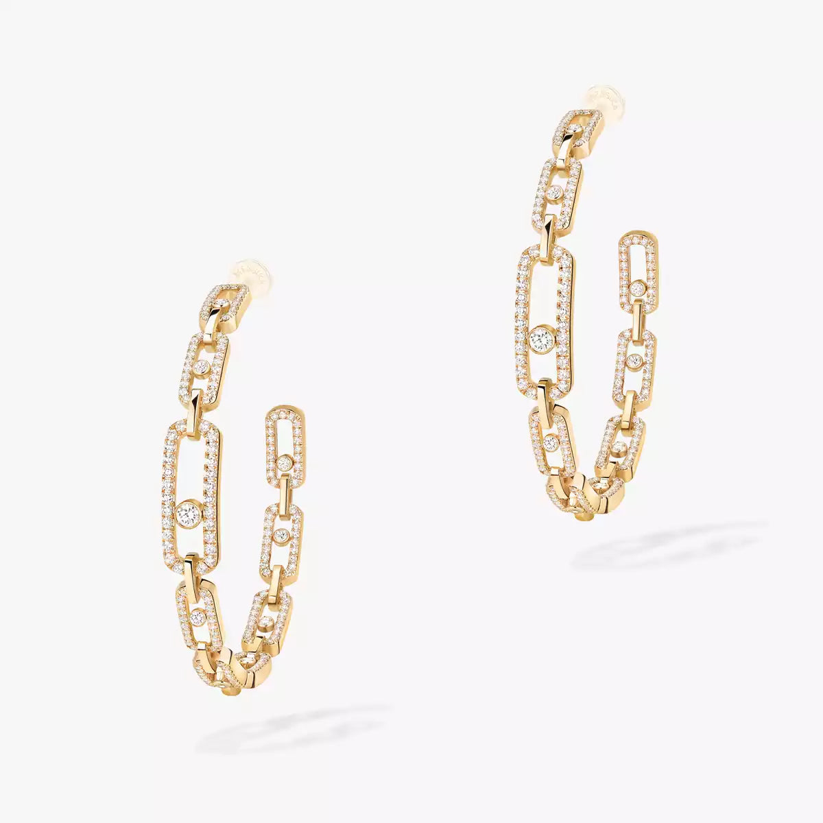 [Saipan]MOVE LINK KINETIC DIAMOND HOOP EARRINGS