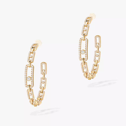 [Saipan]MOVE LINK KINETIC DIAMOND HOOP EARRINGS