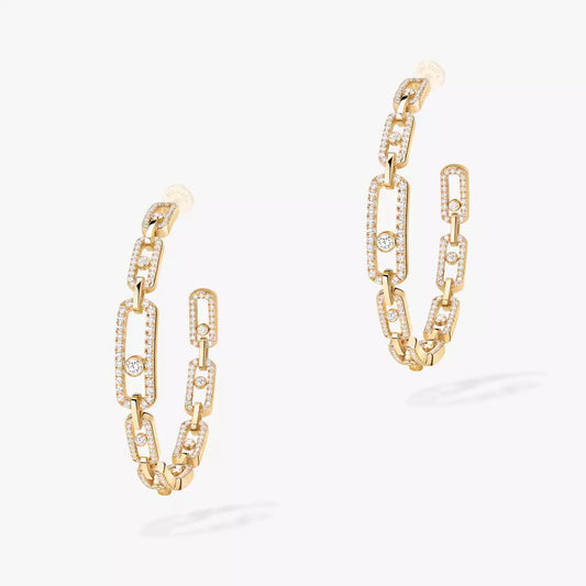 [Saipan]MOVE LINK KINETIC DIAMOND HOOP EARRINGS