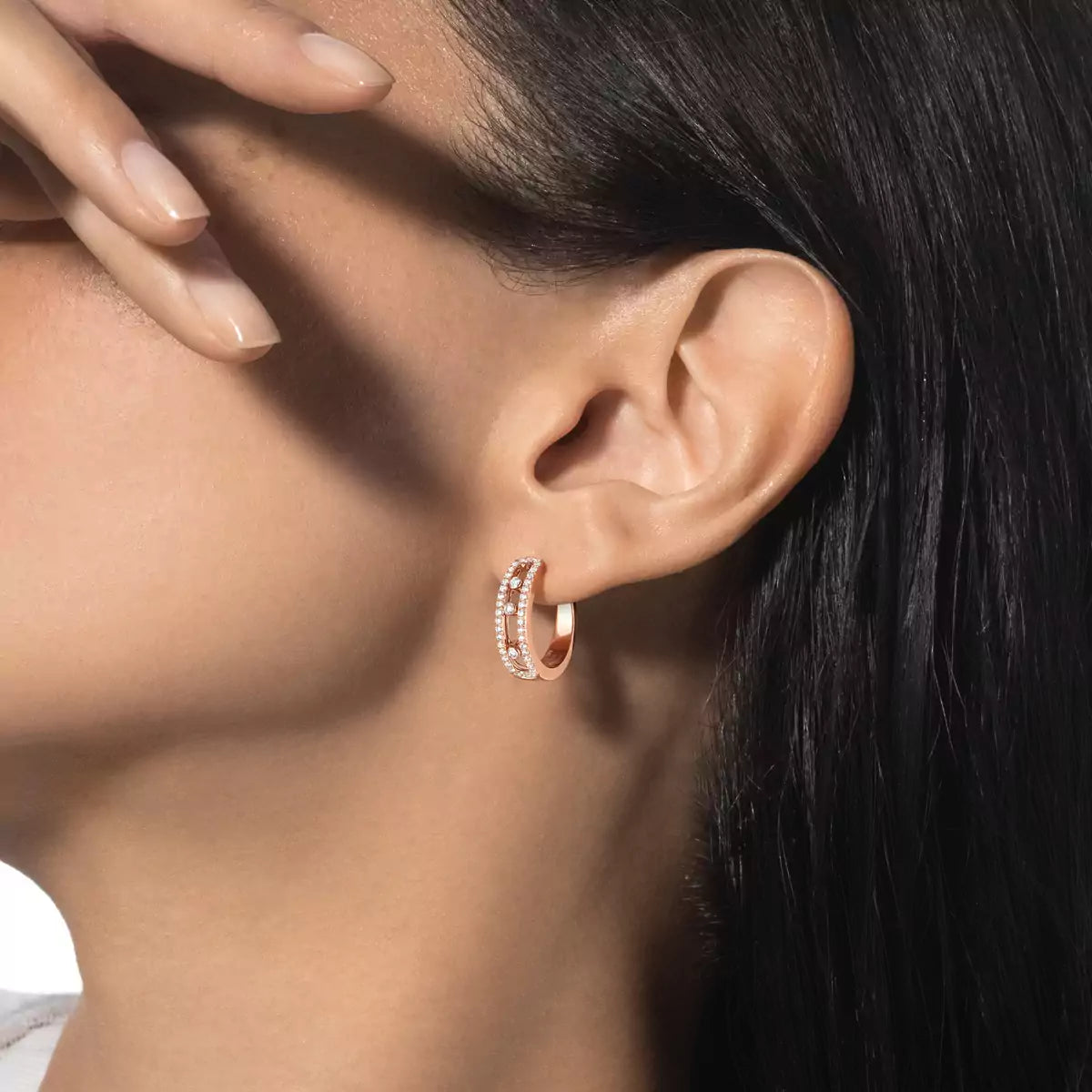 [Saipan]MOVE PAVÉ DIAMOND HOOP EARRINGS