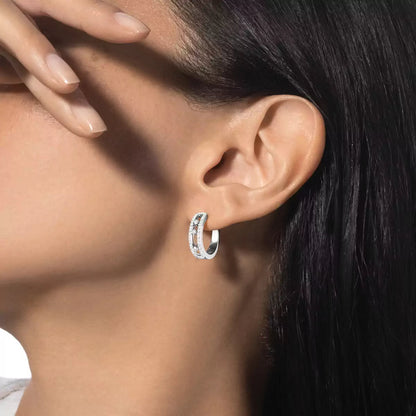 [Saipan]MOVE PAVÉ DIAMOND HOOP EARRINGS