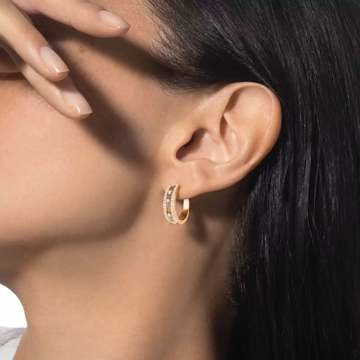 [Saipan]MOVE PAVÉ DIAMOND HOOP EARRINGS