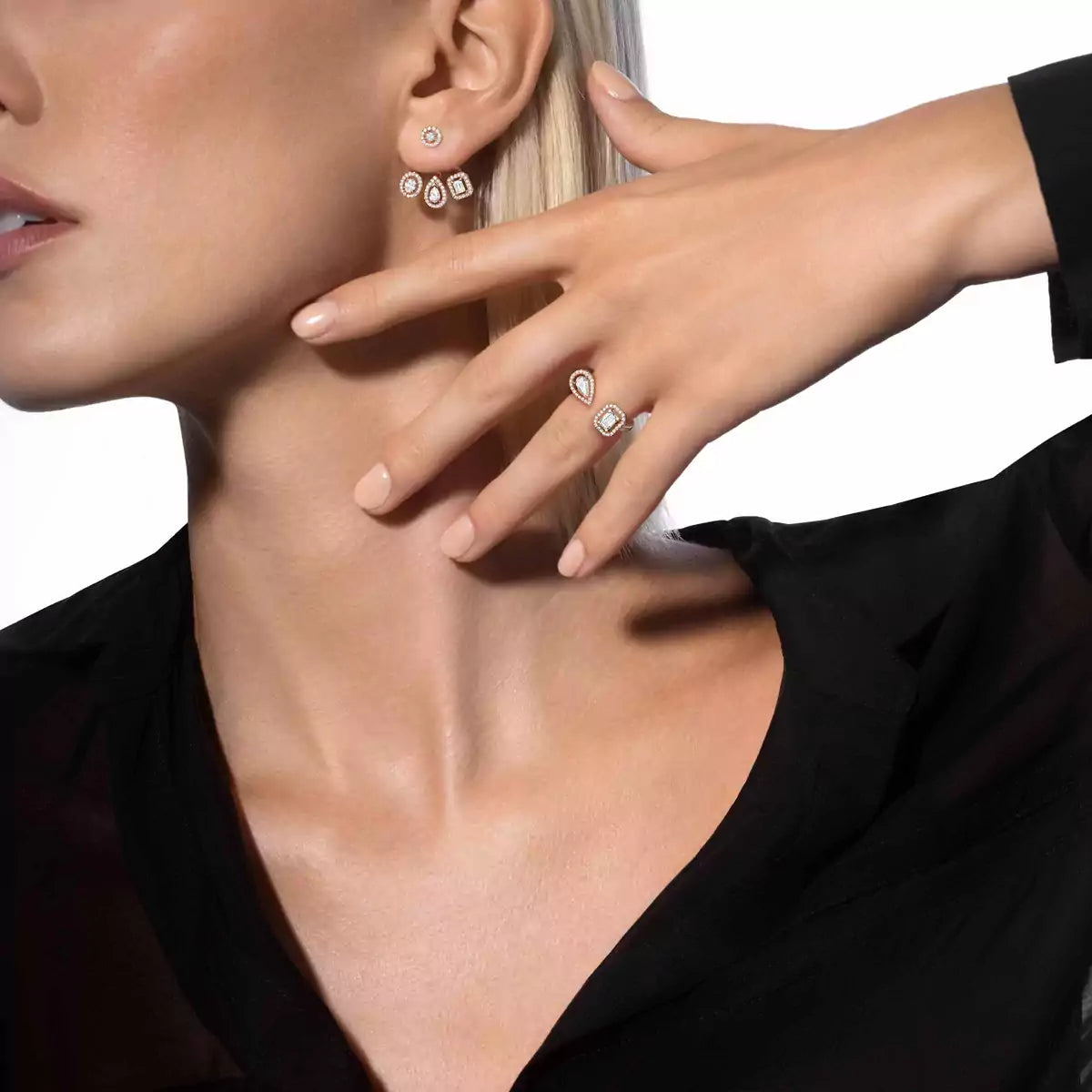 [Saipan]MY TWIN TRIO DIAMOND EARRINGS