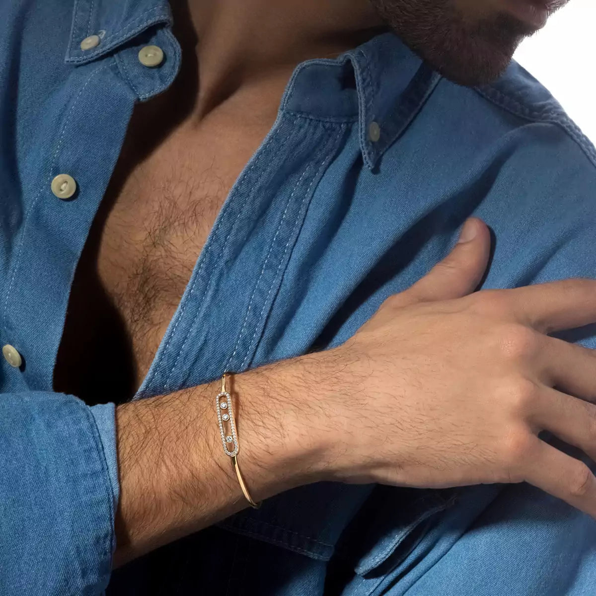 [Saipan]MOVE PAVÉ DIAMOND BANGLE BRACELET M