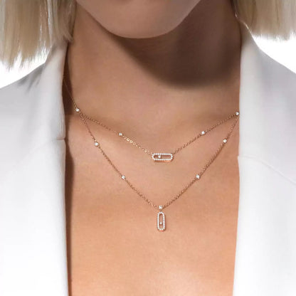 [Saipan]MOVE UNO 2-ROW PAVÉ NECKLACE