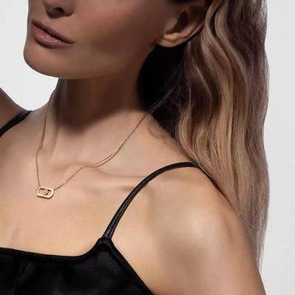 [Saipan]LARGE MOVE PENDANT SINGLE DIAMOND NECKLACE