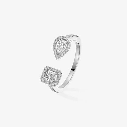 [Saipan]OPEN SUGAR CUBE & TEARDROP PAVÉ DIAMOND RING