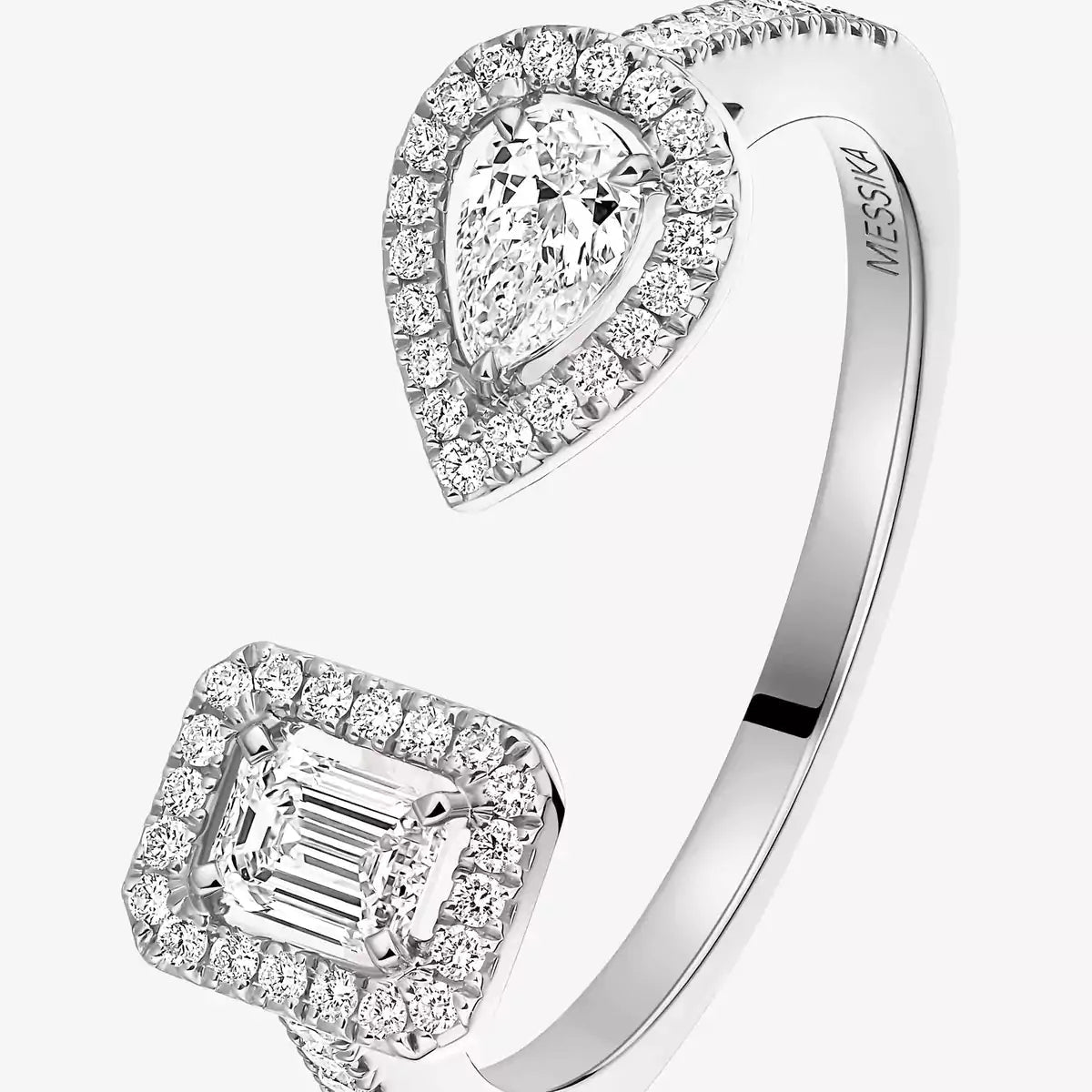 [Saipan]OPEN SUGAR CUBE & TEARDROP PAVÉ DIAMOND RING