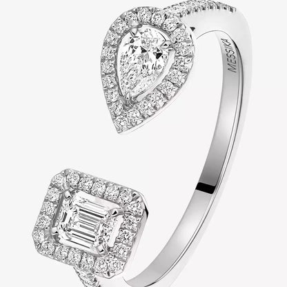 [Saipan]OPEN SUGAR CUBE & TEARDROP PAVÉ DIAMOND RING