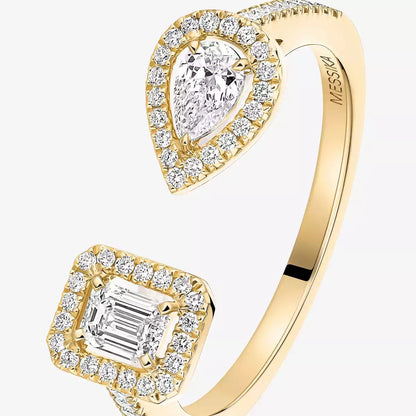 [Saipan]OPEN SUGAR CUBE & TEARDROP PAVÉ DIAMOND RING