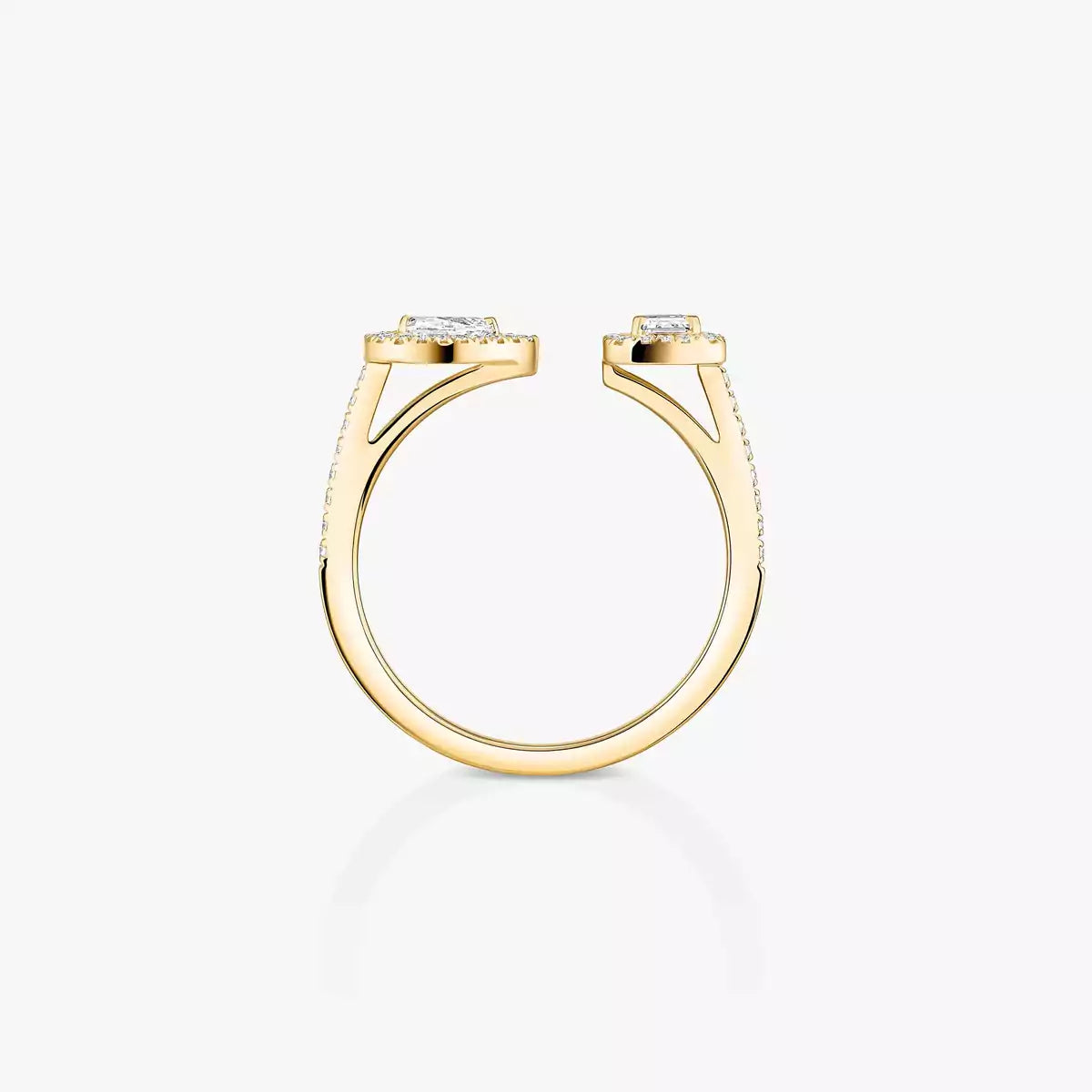 [Saipan]OPEN SUGAR CUBE & TEARDROP PAVÉ DIAMOND RING