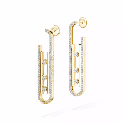 [Saipan]MOVE KINETIC DIAMOND PENDANT EARRINGS