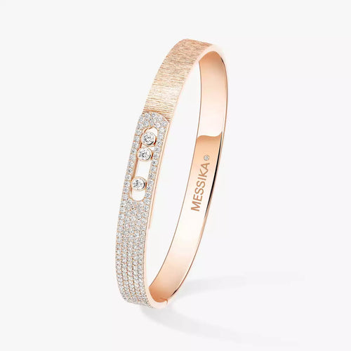 [Saipan]MOVE NOA CISELÉ HALF-PAVÉ DIAMOND BANGLE BRACELET