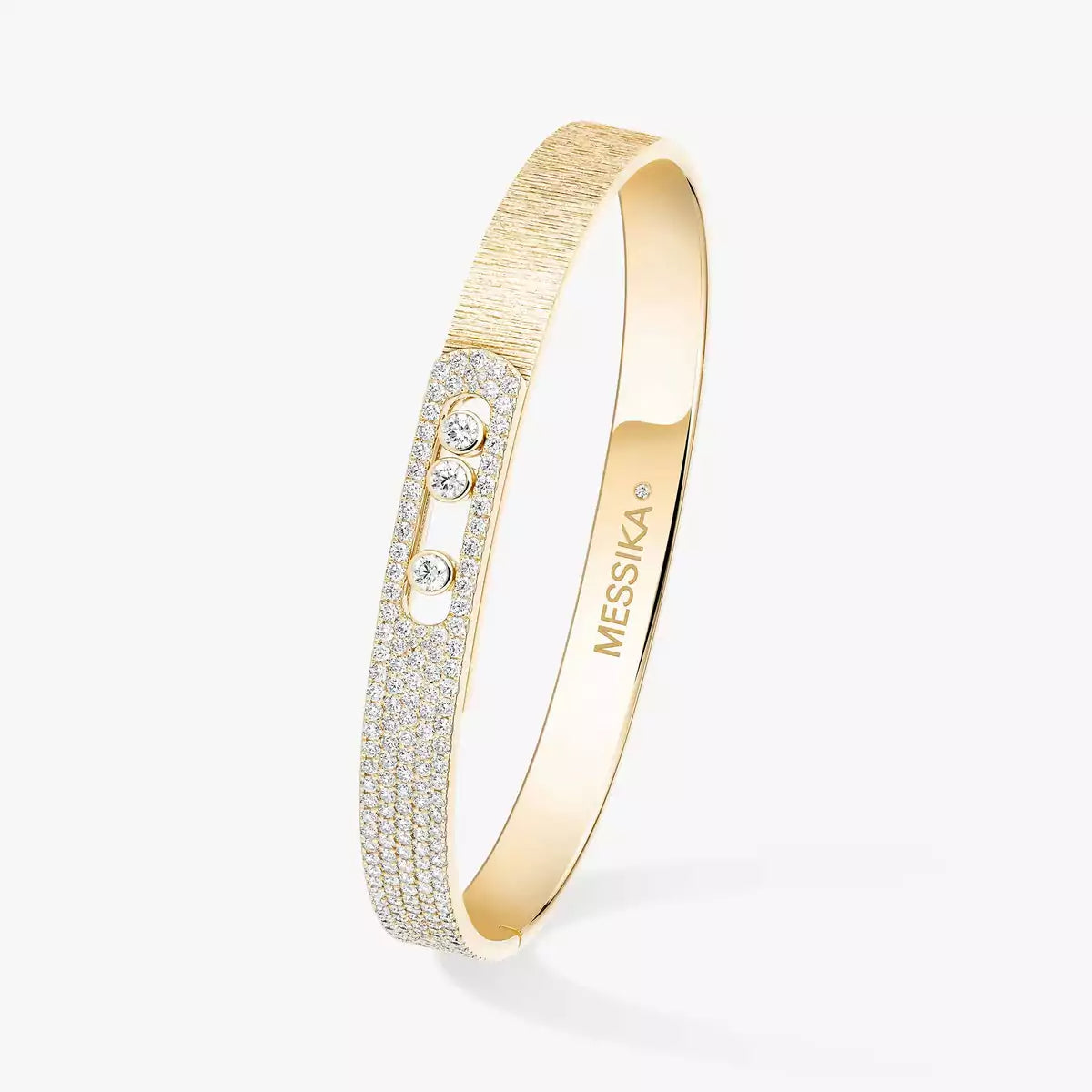 [Saipan]MOVE NOA CISELÉ HALF-PAVÉ DIAMOND BANGLE BRACELET
