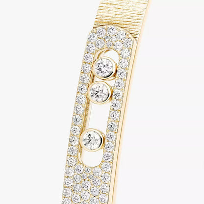 [Saipan]MOVE NOA CISELÉ HALF-PAVÉ DIAMOND BANGLE BRACELET