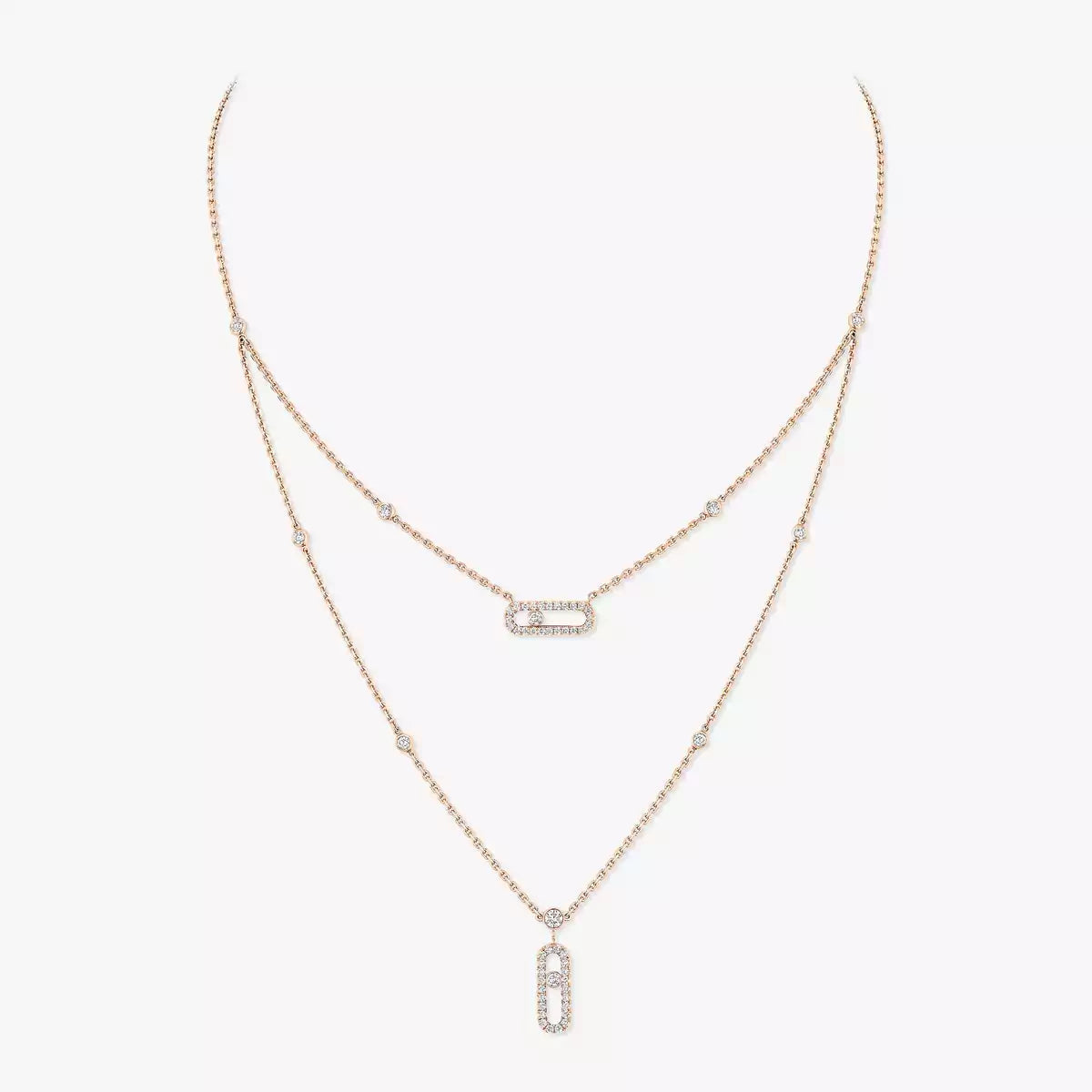 [Saipan]MOVE UNO 2-ROW PAVÉ NECKLACE