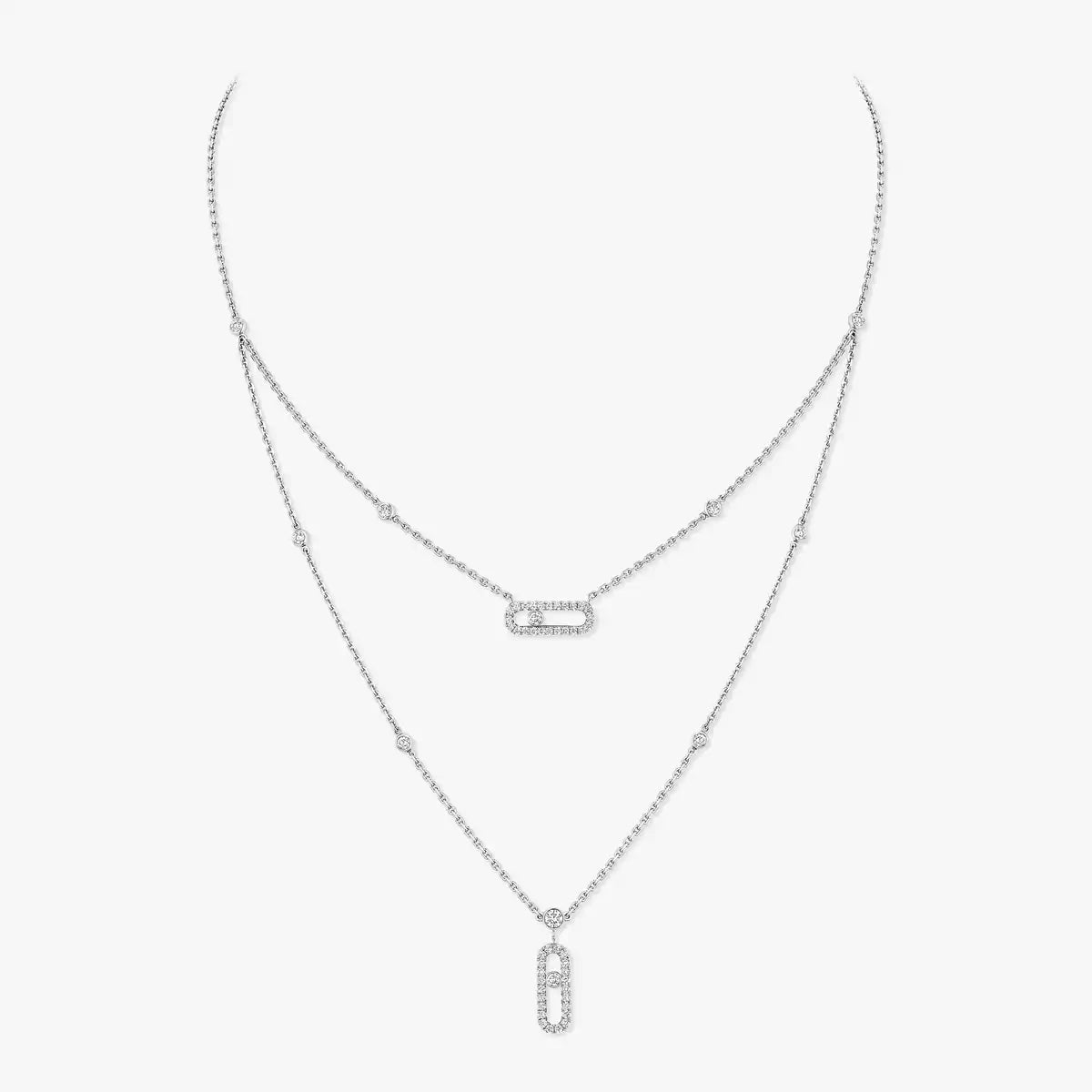 [Saipan]MOVE UNO 2-ROW PAVÉ NECKLACE