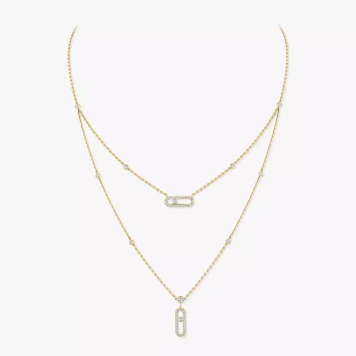 [Saipan]MOVE UNO 2-ROW PAVÉ NECKLACE